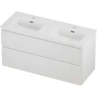 Proline tribute badmeubelset porselein elegant 2 gaten 120x46x62 cm mat white mat wit