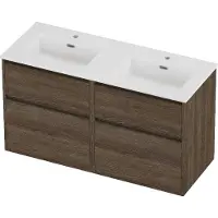 Proline tribute badmeubelset porselein elegant 4 laden 120x46x67 cm glans wit vital oak