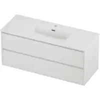 Proline Tribute Badmeubelset Porselein Elegant 1 Kraangat Greeploos 120x46x54 cm Mat Wit Mat White