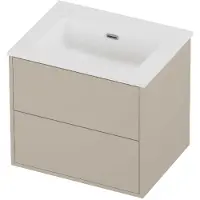 Proline tribute badmeubelset porselein elegant 2 laden 60x46x54 cm mat white soft linen