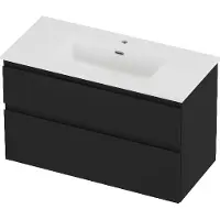 Proline Tribute Badmeubelset Porselein Elegant 1 Kraangat 100x46x62 cm Mat White Mat Zwart