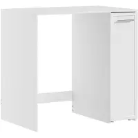 SoBuy Wasmachinekast met lade en planken, wit, op wielen, voor wasruimte Hoge smalle kast met lade boven en twee BZR229-W