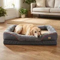 Bingopaw WISFOR Hondenbed, orthopedisch, hondenbank, hondenmand, wasbaar, antislip en met afneembare hoes, afmetingen: L 83x57x25 cm