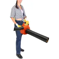 OEM Benzineblazer, 0,75 kW vermogen, 7000 omwentelingen per minuut, 25,4 cc motor, afmetingen 91,5 x 33,5 cm, tankinhoud 1,2 liter