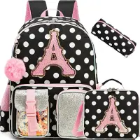 Sonstiges Schooltas-set voor meisjes, 3-delig, met lunchtas en pennenetui, geschikt voor de voorschool en basisschool, afmetingen 42x30x20 cm