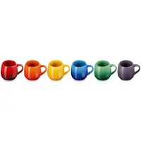 Le Creuset Vancouver Mokken Coupe 320 ml Regenboog Kleuren Set Van 6