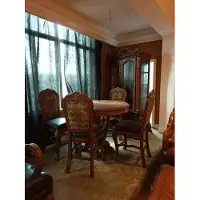 AEA Runder Esszimmer + 4 Stühle Stuhl Set Garnitur Rund Tisch Holz Tische Runde 5tlg