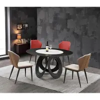 AEA Esstisch Tisch Gruppe Esszimmer Wohnzimmer Garnitur Holz Design Tische 135x135cm