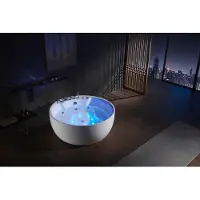 AEA Runde Badewanne Whirlpool Wannen LED Sprudel Wanne Massage Design Wellness