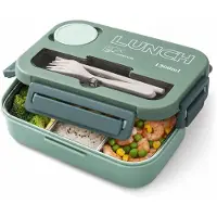 VHV -Magnetronbestendige Bento Lunchbox Groen - Lekvrije Maaltijdbox met Vakken - BPA-vrije Lunchtrommel voor Werk en School - Duurzame Bento Box voor Warme Maaltijden