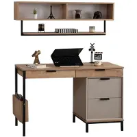 AEA Moderner Brauner Holztisch Designer Wandschrank Edler Schreibtisch