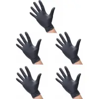 Haibu 5x Nitril Handschoenen poedervrij Zwart S 100st