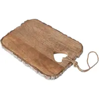 J-Line Snijplank met hart en schors - mangohout - naturel - medium