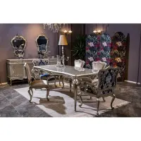 AEA Luxus Esszimmer Set Tisch + 6x Lehnstühle Stuhl Essgruppe Essgarnitur 7tlg.