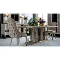 AEA Esszimmer set, wit: Eettafel, mooi design, 4 stoelen, modern, elegant. Nieuw, 5-delig.