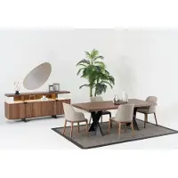 AEA Esszimmer Tisch 4x Stühle Anrichte Spiegel Essgruppe Design Set Garnitur