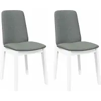 vidaXL Eetkamerstoelen met kussens 2 st massief hout rubber wit