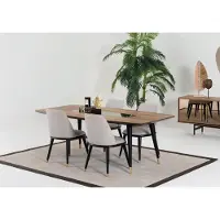 AEA Esstisch 4 x Stühlen Esszimmer Set Essgruppe Holz Tisch 5tlg. Gruppe