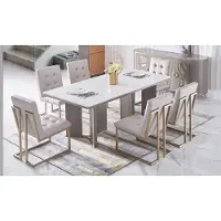 AEA Luxus Möbel Esstisch Tisch Esszimmer Wohnzimmer Marmor Holz Design Tische