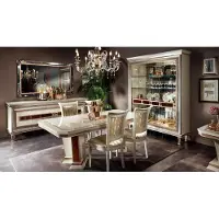 AEA Esstisch 4x Stühle Vitrine Kommode 8tlg. Esszimmer Set Gruppe Garnitur Tisch