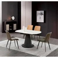 AEA Design Esstisch Runder Tisch Esszimmer Wohnzimmer Tische 150x90 Edelstahl Möbel