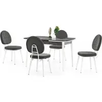 AEA Kompakte Essgruppe Esszimmer Stuhlgruppe Tisch Garnitur Esstisch 4 Stühle 5tlg.
