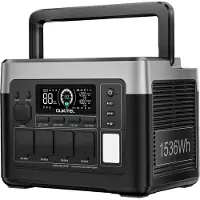 Oukitel P1500E Plus Powerstation 1536Wh – 1800W (3600W piek) LiFePO4 Zonne-Generator, 4x AC-uitgang, 1200W Snelladen, 11 Poorten – Camping & Noodstroom