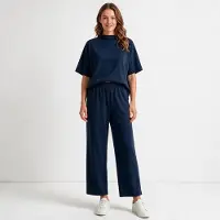 Imily Bela Dames Tweedelige Lounge Set met T-shirt en Wijde Broek