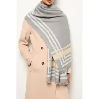 Reiss Border Detail Scarf Grey Size: OS | Scarves Outlet | Dames | Grijs