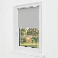 Unyqoos Klemmfix thermo rolgordijn zonder boren 90x150 cm grijs linnen verduisterend