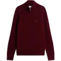 Tommy Hilfiger Heren Truien & Vesten Lambswool Zip Mock - Bordeaux - Maat XXL