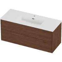 Proline Tribute Badmeubelset Porselein Elegant 1 Kraangat 120x46x54 cm Glans Wit Indian Walnut