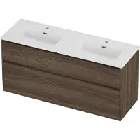 Proline tribute badmeubelset porselein elegant 2 gaten 140x46x67 cm glans wit vital oak