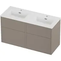 Proline Tribute Badmeubelset Porselein Elegant Voor Grepen 120x46x67 cm Glans Wit Clay Beige