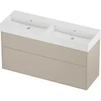 Proline Zara Badmeubelset Porselein Loft Dubbel 140x46x78 cm Glans Wit Soft Linen