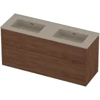 Proline Tribute Badmeubelset Porselein Dubbel 140x46x67 cm Mat Crème Cotton Indian Walnut