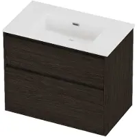 Proline tribute badmeubelset porselein elegant 80x46x67 cm mat white mokka oak