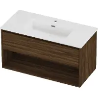 Proline Tribute Badmeubelset Porselein Elegant Met Schap 100x46x54 cm Mat White Cabana Oak