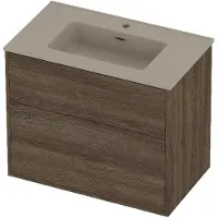 Proline Tribute Badmeubelset Porselein Elegant In Kader 80x46x67 cm Mat Crème Cotton Vital Oak