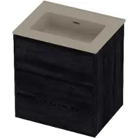 Proline Tribute Badmeubelset Porselein Elegant 1 Gat 60x46x67 cm Mat Crème Cotton Black Oak