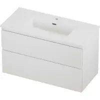 Proline tribute badmeubelset porselein elegant 1 kraangat 100x46x62 cm mat white mat wit