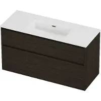 Proline tribute badmeubelset porselein elegant enkel 120x46x67 cm mat white mokka oak
