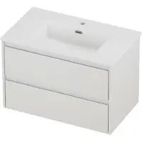Proline Tribute Badmeubelset Porselein Elegant 1 Gat 80x46x54 cm Mat White Glans Wit