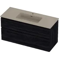 Proline Tribute Badmeubelset Porselein Elegant 1 Kraangat 120x46x62 cm Mat Crème Cotton Black Oak