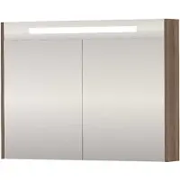 Proline SPK Premium Spiegelkast LED 100x14x74 cm Terra Oak