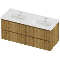 Proline Tribute Badmeubelset Porselein Elegant 4 Laden 120x46x54 cm Mat White Urban Oak