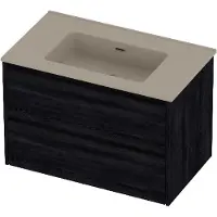 Proline tribute badmeubelset porselein elegant 80x46x54 cm mat crème cotton black oak