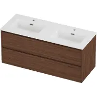 Proline Tribute Badmeubelset Porselein Elegant 2 Gaten 120x46x54 cm Mat White Indian Walnut