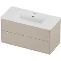 Proline Tribute Badmeubelset Porselein Elegant In Kader 100x46x54 cm Glans Wit Soft Linen