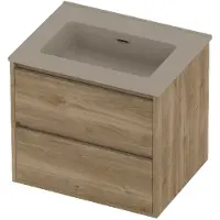 Proline Tribute Badmeubelset Porselein Elegant 1 Gat 60x46x54 cm Mat Crème Cotton Cider Oak
